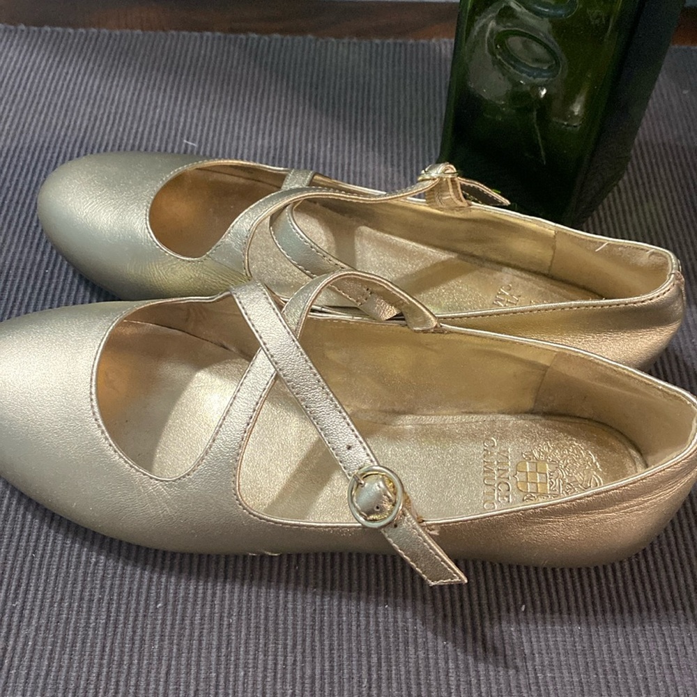 Ballet type shoes.